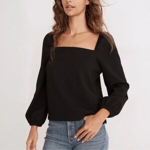 Madewell Crepe Square Neck Top NWT